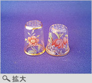 日本 メーカー不詳 花絵2個セット (小さめ) 小樽のガラス